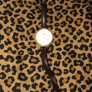 Fossil men’s brown leather watch
